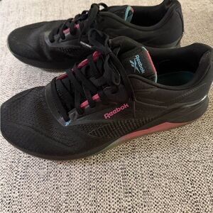 Reebok Men’s NANO X4  Black and Pink Sneakers